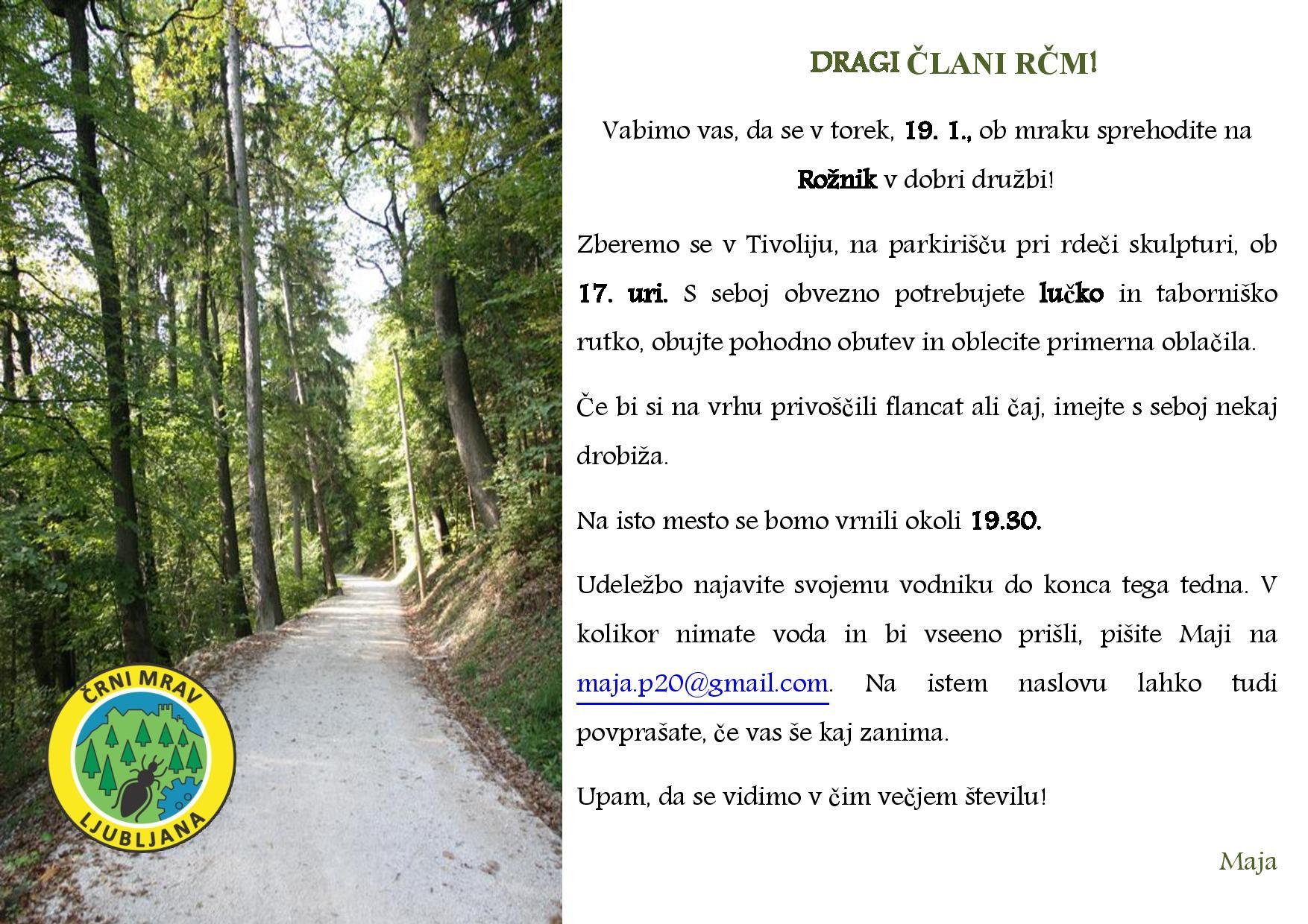Vabilo na Roznik RCM